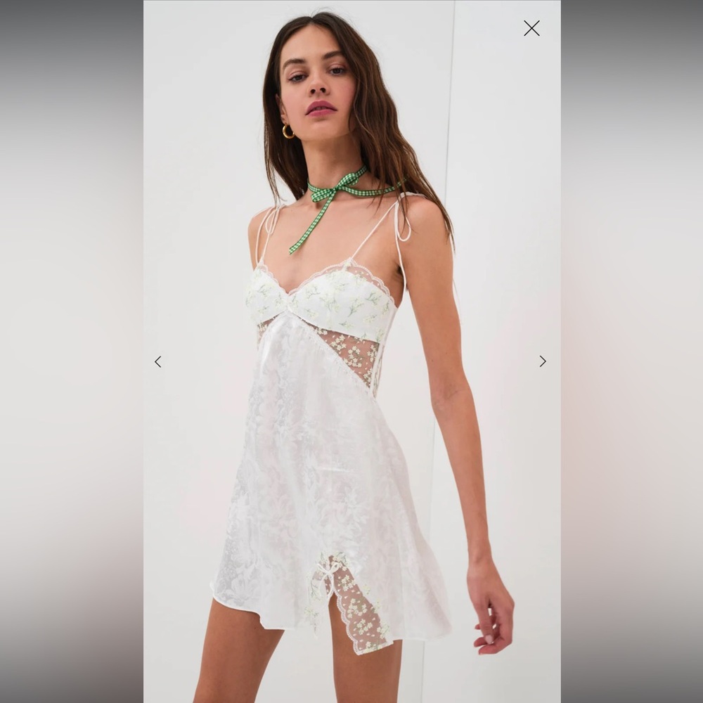 NWT FLL Baby’s Breath Slip Dress white stain For Love & Lemons